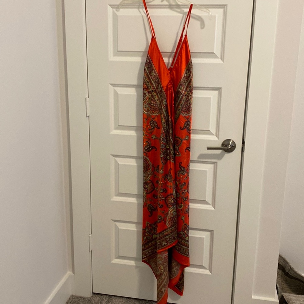 Silky red dress